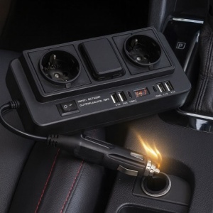 Invertor Auto de Tensiune 500W - 12/24V DC la 2 x 220V AC cu 4 x Usb 3.1 si 2 x Tip C - Img 2