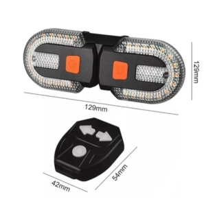 Lampa spate semnalizare pentru bicicleta, 30 leduri galbene, 8 leduri rosii, baterie 600mAh, 5 ore autonomie continuu - Img 2