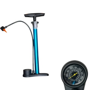 Pompa de bicicleta din aluminium ,cu manometru si accesorii umflare mingi si articole gonfalbile - Img 2