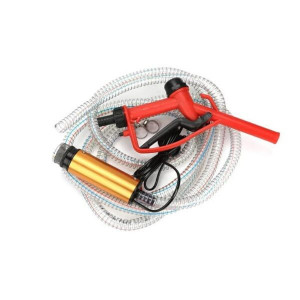 Pompa transfer benzina motorina si alte lichide 12V cu furtun 3 metri si pistol - Img 2