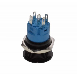 Push buton cu retinere 19mm / 12V cu LED: alb, albastru, verde, negru sau rosu - Img 2