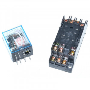 Releu 220V AC , electromagnetic 11 pini cu soclu - Img 2
