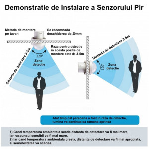 Senzor PIR de miscare, 5-24V cu reglaj - Img 2