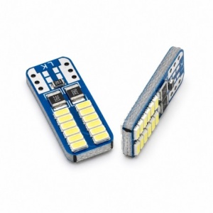 Set 2 Becuri Auto LED T10 pentru Pozitie si Interior, Albe, 12V, CL-24W