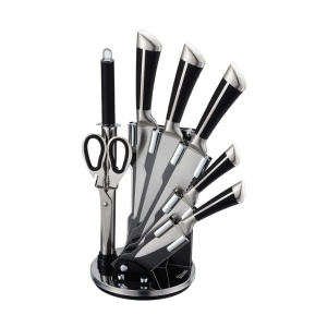 Set cutite 8 piese Zilan ZLN1634, Suport inclus, Otel inoxidabil 3CR13, Compatibil masina de spalat vase