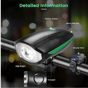 Set far si stop led pentru bicicleta cu incarcare USB si telecomanda - Img 3