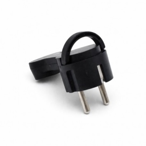 Stecher Schuko 16A 250V Negru cu Inel Tragere Profil Redus - Img 3