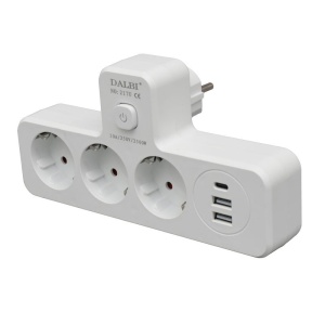 Triplu Stecher Multifunctional cu 2 x Usb QC3.0 - 1PD 20W si Lumina de Veghe - Img 6
