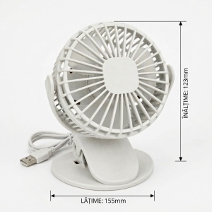 Ventilator de birou sau camera clema si alimentare duala - Img 4