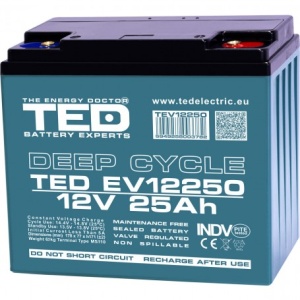 Acumulator 12V 25Ah Deep Cycle plumb-acid pentru scutere electrice, UPS si aplicatii industriale
