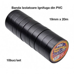 Banda izolier neagra 19 mm x 20 m set 10 bucati - Img 3