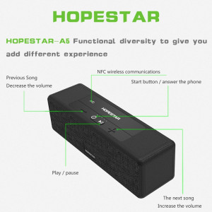 Boxa Cu Bluetooth,Usb,Card Micro Sd,FM Radio, AUX, HOPESTAR – A5 - Img 3