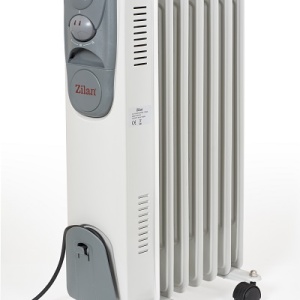Calorifer electric ZILAN ZLN-2104, 7 elementi, Putere 1500 W, 3 trepte de putere, Termostat de siguranta, Termostat reglabil