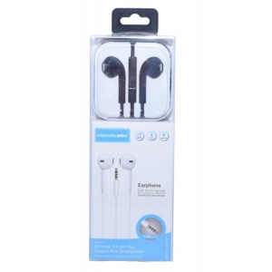 Casti audio dop cu microfon M2 / alb si negru