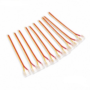 Conector Banda LED COB Monocolor 12mm 3 Pini cu Cablu 10cm Set 10 Buc YOA3P-12-1