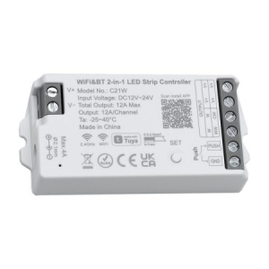 Controler WiFi si Bluetooth Tuya pentru Banda LED de 12–24V, Monocolor si CCT, C21W - Img 3