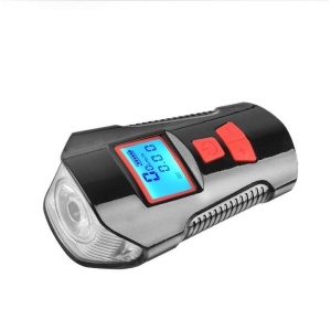 Far 3 leduri pentru bicicleta / trotineta, computer integrat si claxon detasabil, reincarcabil USB, 5 moduri luminare, 6 melodii, negru