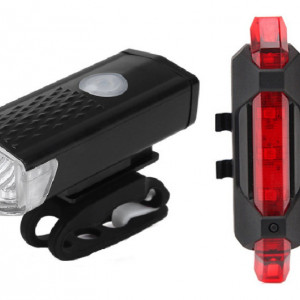 Far si stop 5 leduri, reincarcabile USB, 3 moduri luminare