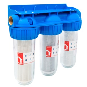 Filtru apa triplu cu carbune, bumbac si sita, 3x3/4"x10 - Img 3