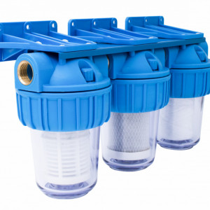 Filtru apa triplu cu sita, carbune, bumbac 3x3/4"x5" FF