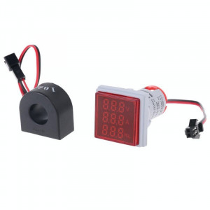 Indicator Digital 3 in 1 AC ,voltmetru, ampermetru, frecventa - verde, portocaliu sau rosu - Img 2