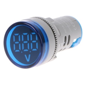 Indicator voltmetru digital albastru de panou, 250V/AC 20-500V