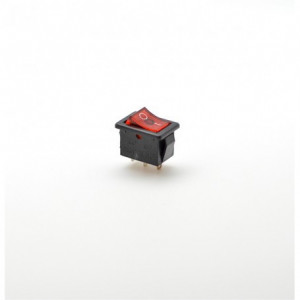Intrerupator mic IRS 220V led rosu 3 pini, 21X15MM