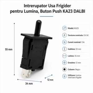 Intrerupator Usa Frigider pentru Lumina, Buton Push KA23 - Img 2