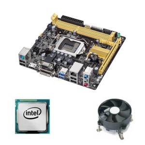 Kit Placa de Baza Mini-ITX Asus H81I-PLUS, Intel Core i3-4130, Cooler