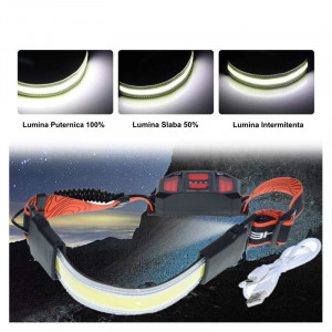 Lanterna de cap cu LED-COB flexibil G13 - Img 3