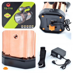 LANTERNA LED PROFESIONALA LUMINA ALB/ALBASTRA TD-T18 - Img 3