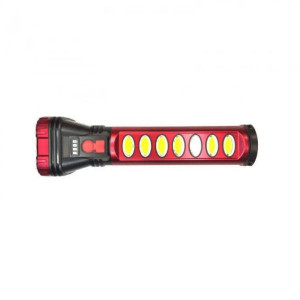 Lanterna portabila LED, Incarcare Solara sau USB, Lumina laterala COB, Nivel baterie, 24 cm, Culoare Rosu - Img 2