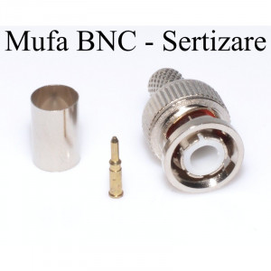 Mufa BNC tata sertizabila pe Cablu RG6