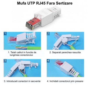 Mufa RJ45 CAT 6 - UTP de Plastic / Fara Sertizare - Img 3