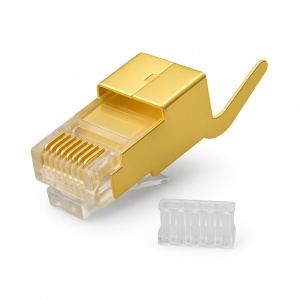 Mufa RJ45 S/FTP CAT 8+ CUT Auriu cu Ecranare Metalica - 50 Buc/Set