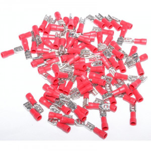 Papuci electrici rosu mama 4,8mm ,100buc/set