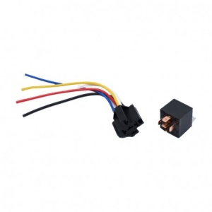 Releu Auto 12V 80A cu 5 Pini, Soclu si Fire de 16 cm - Img 2