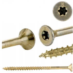 Set 50 de suruburi pentru dulgherie 8 x 80 mm, cap inecat-trox - Img 3
