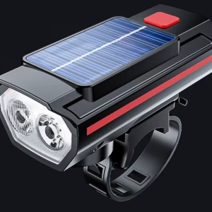 Set far si stop led pentru bicicleta cu incarcare USB si panou solar - Img 4