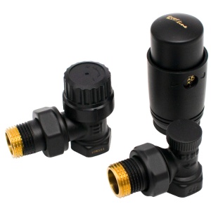 Set termostatic radiator 1/2" NEGRU