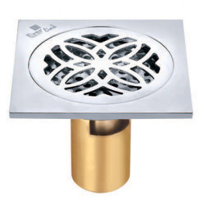 Sifon pardoseala cu decantor alama si capac inox 1