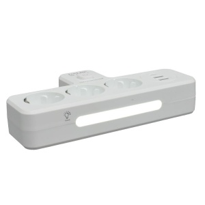 Triplu Stecher Multifunctional cu 2 x Usb QC3.0 - 1PD 20W si Lumina de Veghe - Img 3