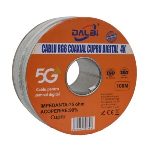 Cablu Coaxial TV UHD 4K DIGITAL - RG6 Cupru - 100m/Rol - Img 3