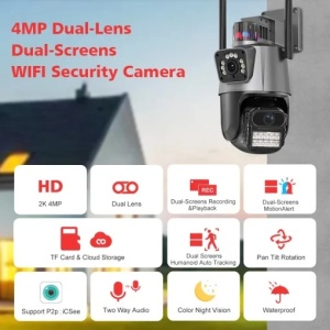 Cameră de Supraveghere WiFi Wireless, Audio Bidirecțional, Viziune Zi/Noapte, Detecție Umană, Stocare Cloud (model model zy-p11-jw-z10x2f-wifi) - Img 2