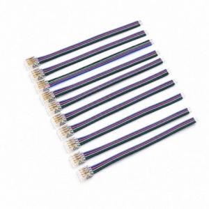 Conector Banda LED SMD RGB 10mm 4 Pini cu Cablu 10cm Set 10 Buc YCA4P-10-1