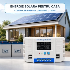 Controler Incarcare Solara PWM 40A, 12/24V Auto, LCD si 4 USB, MG2440Z - Img 2