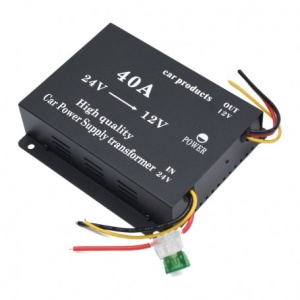 Convertor Auto de Tensiune 24V la 12V, 40A, DC-DC, cu Ventilator