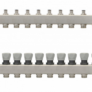 Distribuitor agent termic 1"-3/4'' inox, cu aerisitor si robinet de golire 11 cai