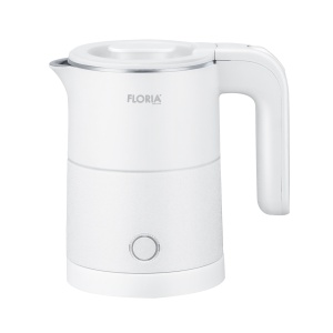 Fierbator electric Floria ZLN1735, Capacitate 500ml, Putere 1000W, Pereti dublii, Inox, Alb