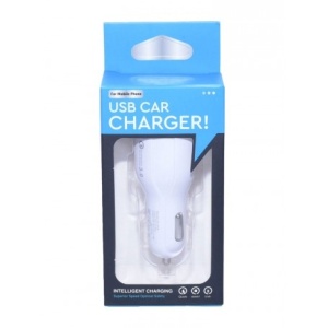 Incarcator Auto 2 x Usb 3.0 / D-15, Alb - Img 2